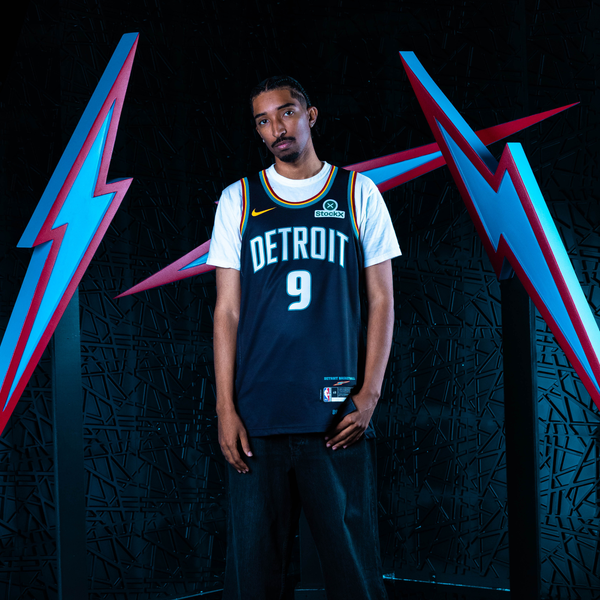 2025-26 DETROIT PISTONS CITY EDITION SWINGMAN JERSEY - MODEL FRONT VIEW