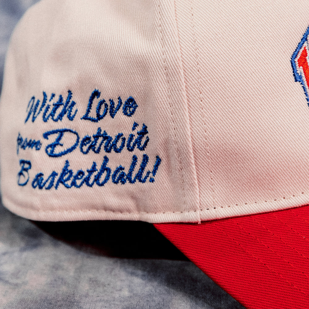 Detroit Pistons 47 Brand Whatupdoe Hitch Hat - Right Side Embroidery View "With Love from Detroit Basketball"