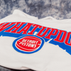 Detroit Pistons Whatupdoe Long Sleeve T-Shirt in White - Front View