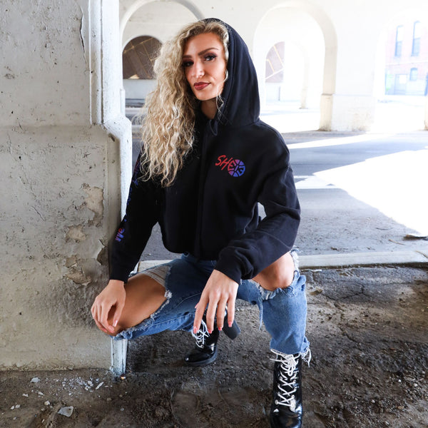 ‘We Hustle Like Her’ Cropped Hoodie