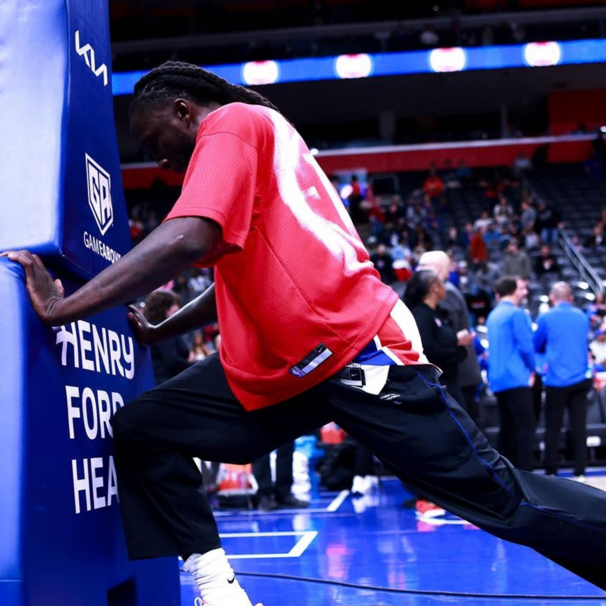 Detroit Pistons Nike 2026 Standard Issue Game Top in Red - Side View
