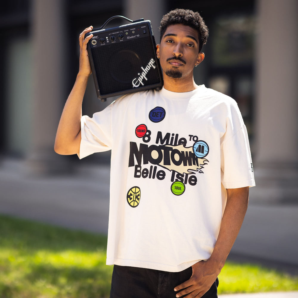 Pistons x Motown 8 Mile To Belle Isle Cream T-Shirt
