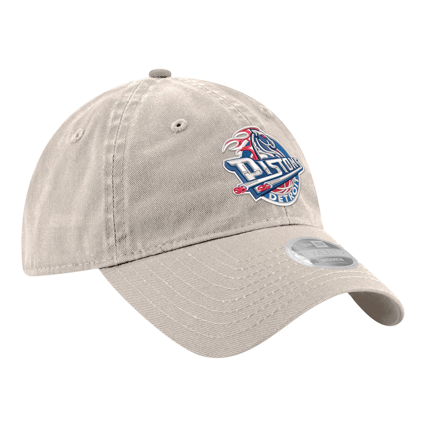 Ladies Detroit Pistons New Era Corduroy Retro 920 Hat in White - Front Right View
