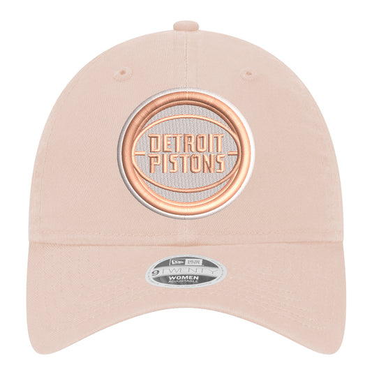 Ladies Detroit Pistons New Era Primary Blush 920 Adjustable Hat - Front View