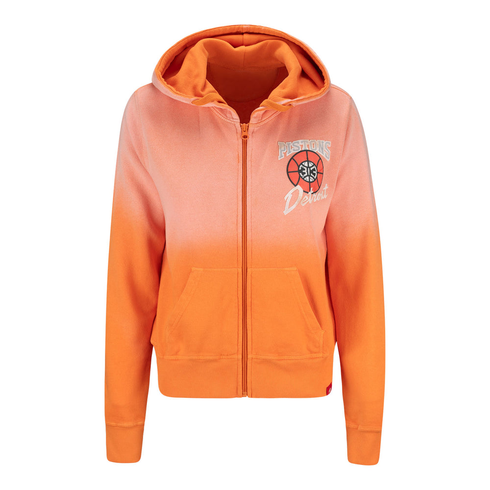 LADIES 2024-25 DETROIT PISTONS CITY EDITION SUN FADE FULL-ZIP SWEATSHIRT