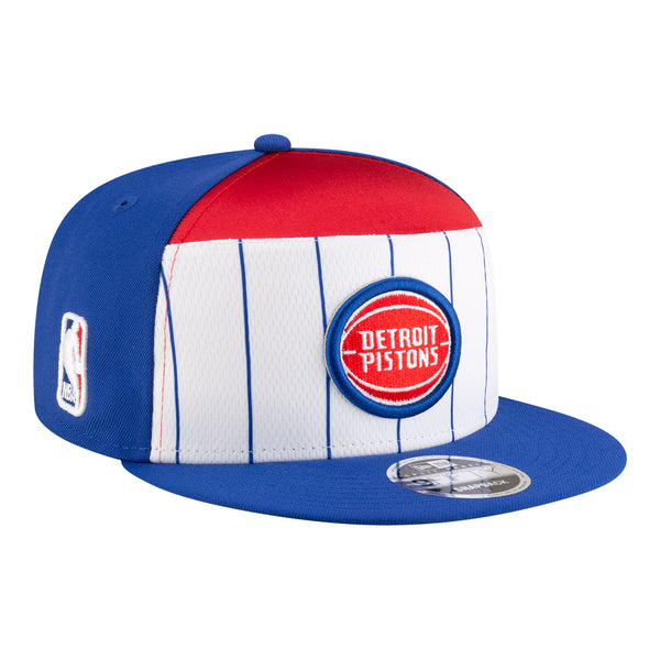 Detroit Pistons New Era 950SP 2025-26 Tip-Off Hat in Red White and Blue - Front Right View