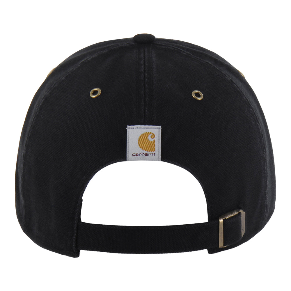 Detroit Pistons 47 Brand Carhartt Black Clean Up Hat in Black - Back View