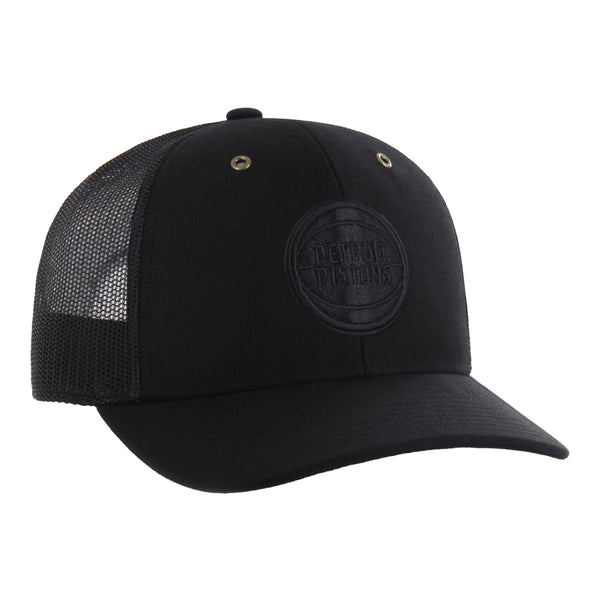 Detroit Pistons 47 Brand Carhartt Black Trucker Hat in Black - Front Right View