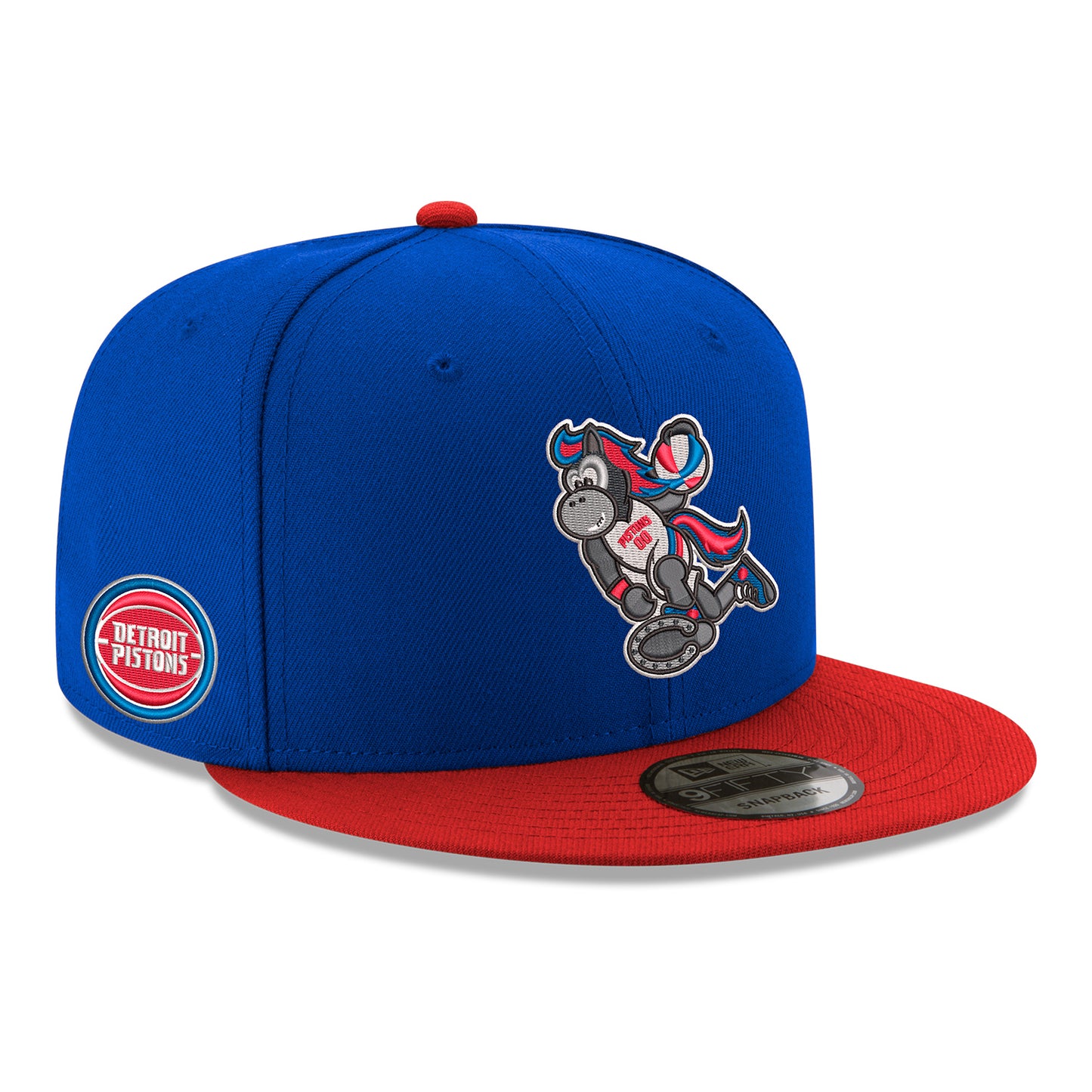 Detroit Pistons New Era Hooper 950 Two-Tone Snapback in blue - front right view