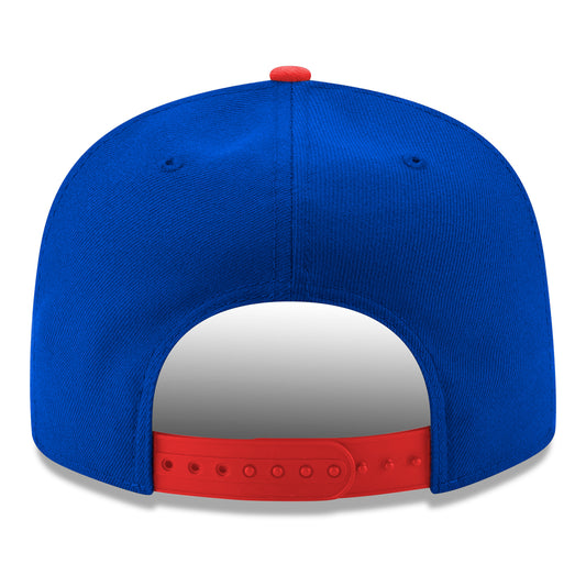 Detroit Pistons New Era Hooper 950 Two-Tone Snapback in blue - back view