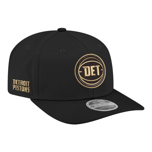 Detroit Pistons New Era Black & Gold 970ss Snapback in Black - Front Right view