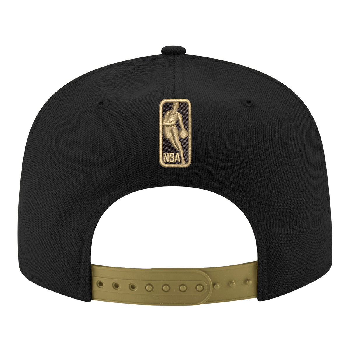 Detroit Pistons New Era Black & Gold 950 Snapback in Black - Back View