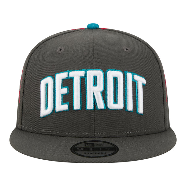 2025-26 City Edition Detroit Pistons New Era 950 Snapback in Grey - Front View