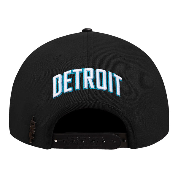 2025-26 City Edition Detroit Pistons Pro Standard Pro Pinch Snapback in Black - Back View