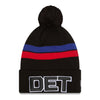 Detroit Pistons New Era Statement Knit in Black - Front View