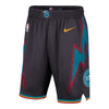 2025-26 City Edition Detroit Pistons Nike Swingman Shorts in Black - Front View