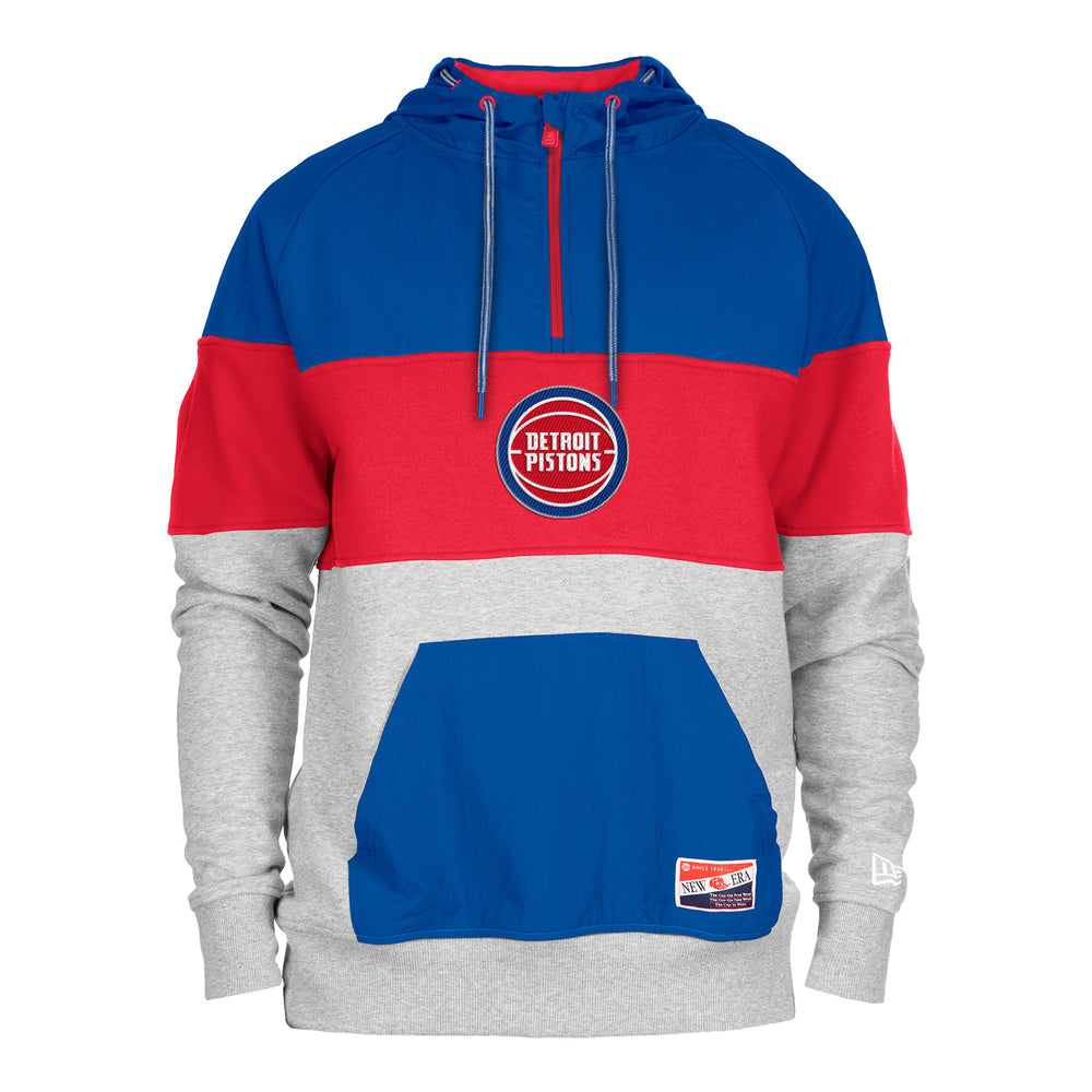 Detroit Pistons New Era Tri-toned 1/4 Zip Hoodie