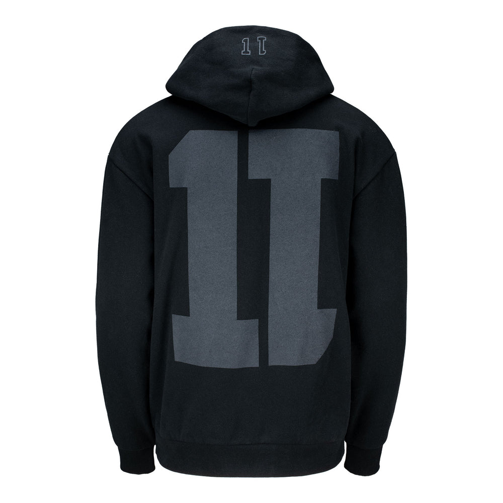 DETROIT PISTONS M&N OG BAD BOY SCRIPT ISIAH THOMAS HOODIE IN BLACK - BACK VIEW