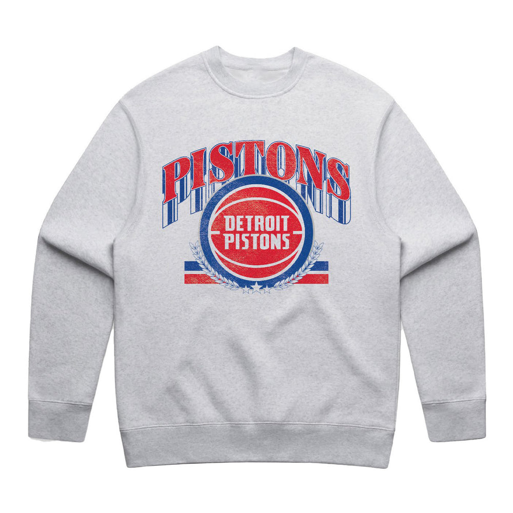 Detroit Pistons Stacked Distressed Crewneck Sweatshirt