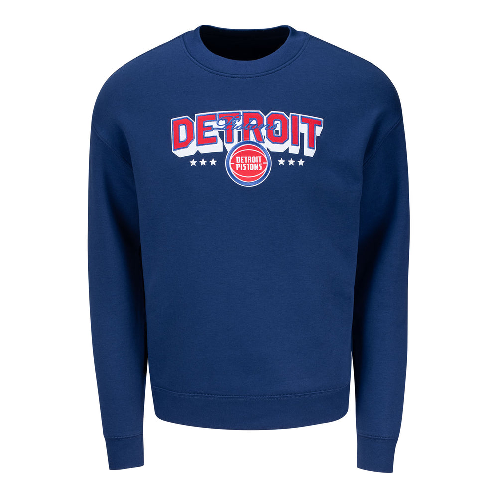 Detroit Pistons Applique Wordmark Crewneck Sweatshirt