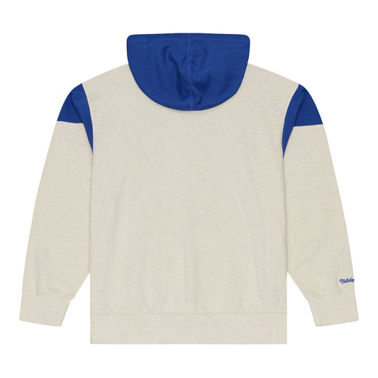Detroit Pistons Mitchell & Ness Retro Roots Hoodie in Grey - Back View
