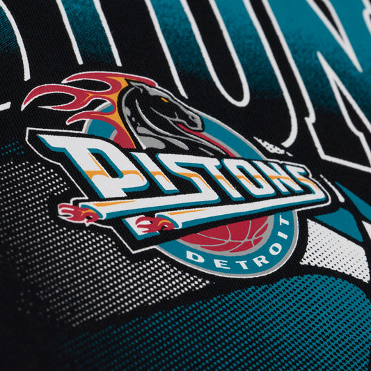 Detroit Pistons Mitchell & Ness HWC Street Hoodie in Black - Front View