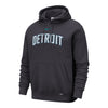 2025-26 City Edition Detroit Pistons Nike Black Club Fleece Hoodie in Black - Front View
