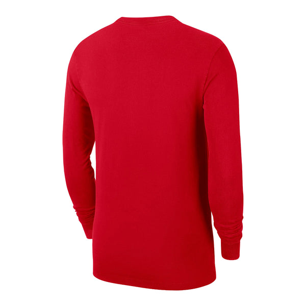 Detroit Pistons Nike Practice Long Sleeve T-Shirt in Red - Back View