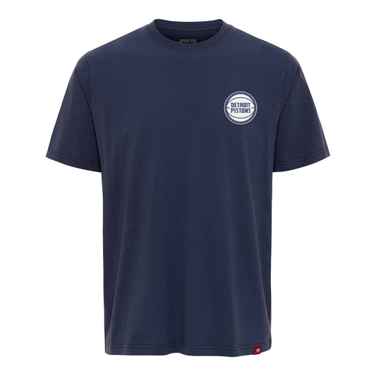 Detroit Pistons Sportiqe Duke Script T-Shirt in Blue - Front View