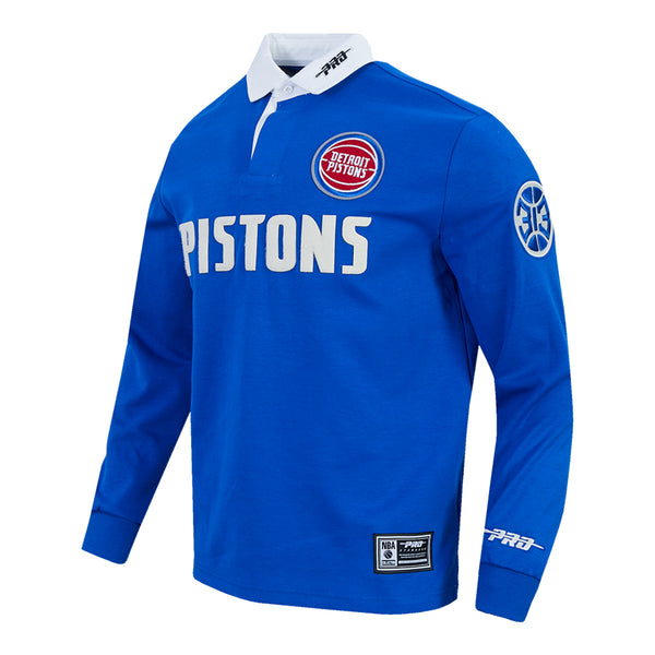 Detroit Pistons Pro Standard Modern Originals Rugby T-Shirt in Blue - Front Left View