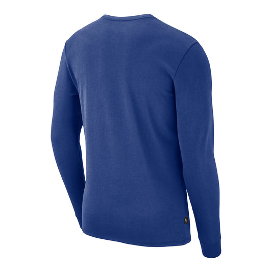 Detroit Pistons Nike 2026 Long Sleeve Practice T-Shirt in Blue - Back View