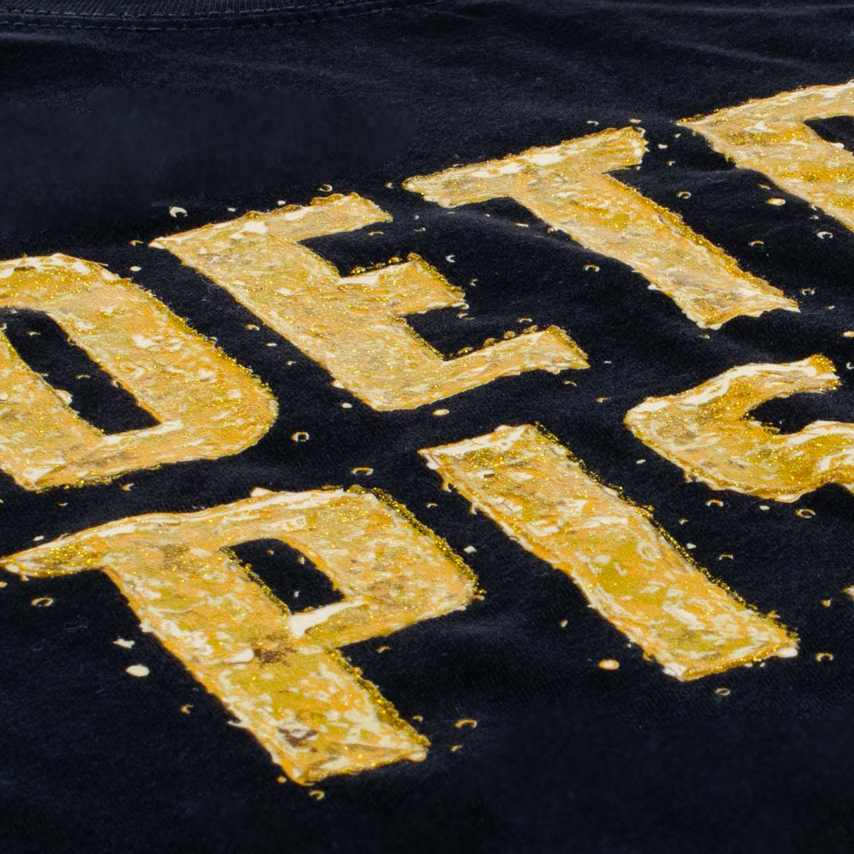 Detroit Pistons 313 Shop Black & Gold Mosaic T-Shirt in Black - Front View
