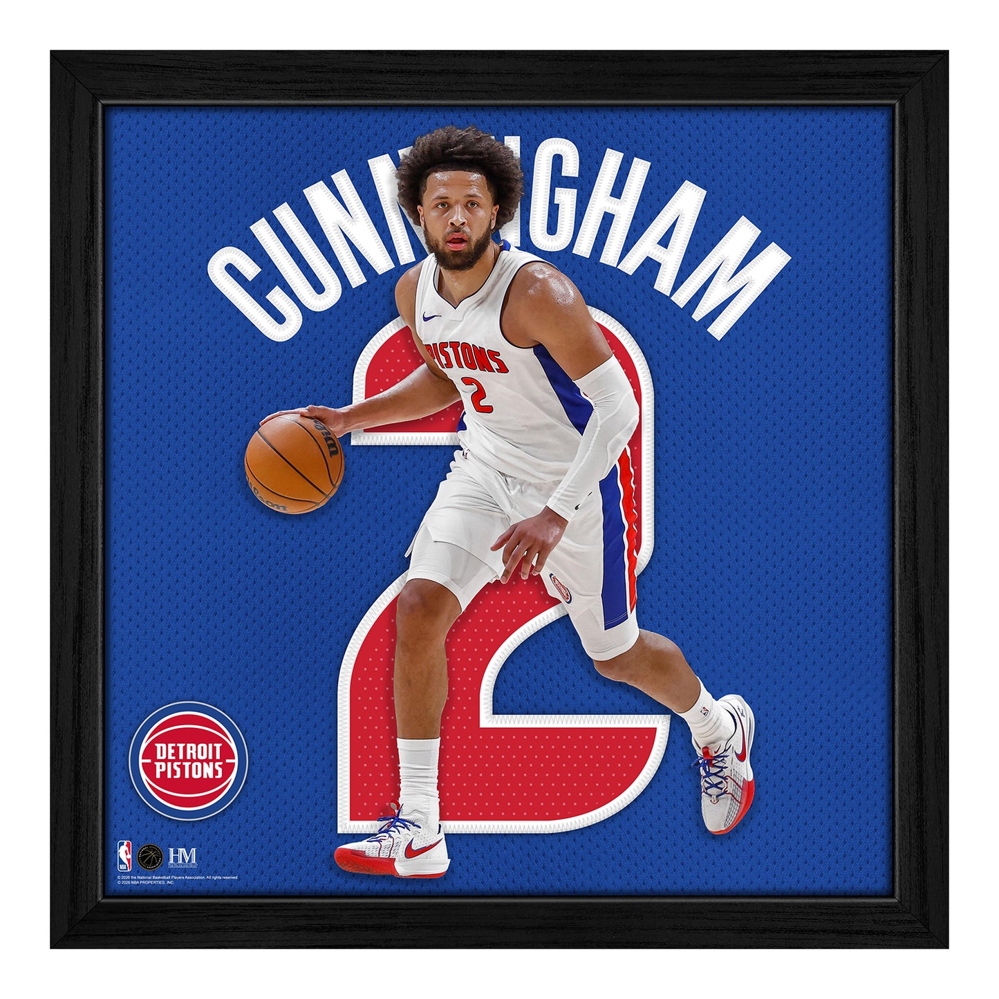 Detroit Pistons Cade Cunningham Impact Jersey Frame - Front View