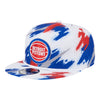 Youth Detroit Pistons New Era Painted 950 Snapback in White Blue and Red - Front Left View