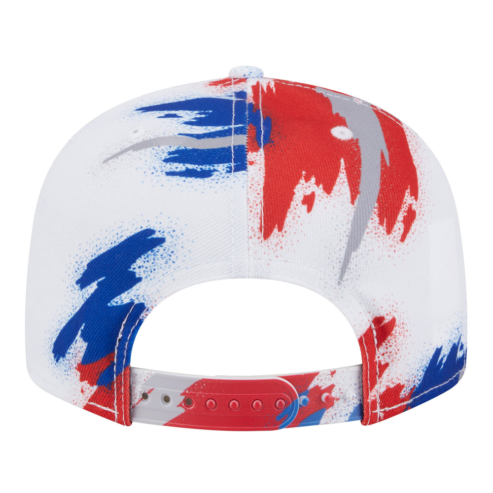 Youth Detroit Pistons New Era Painted 950 Snapback in White Blue and Red - Back View
