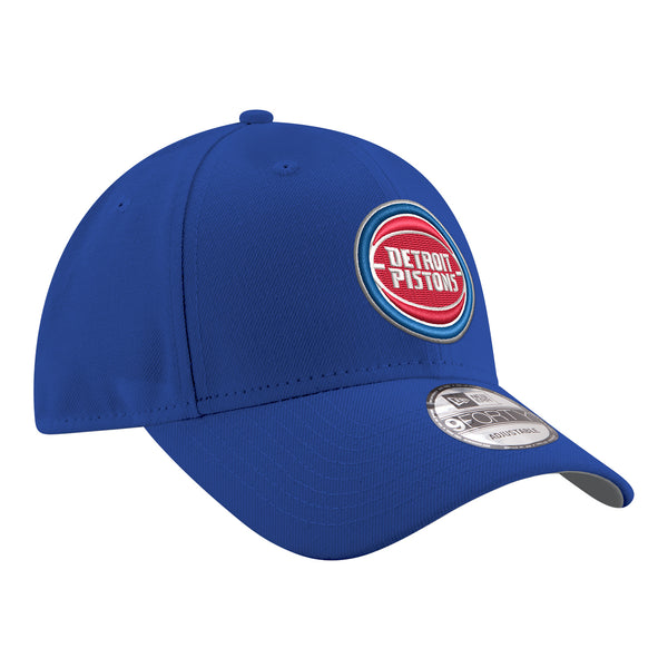 Youth Detroit Pistons New Era Core 940 Adjustable Hat in Blue - Front Right View