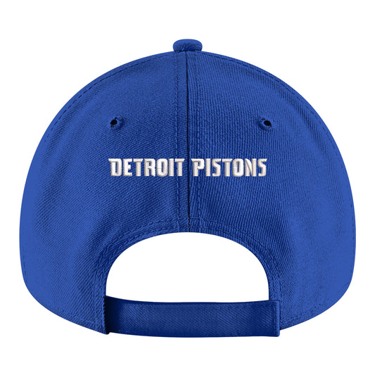 Youth Detroit Pistons New Era Core 940 Adjustable Hat in Blue - Back View