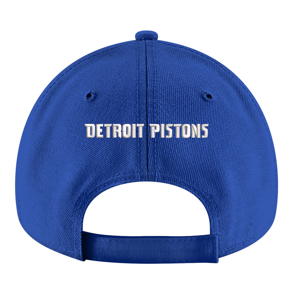 Youth Detroit Pistons New Era Core 940 Adjustable Hat in Blue - Back View