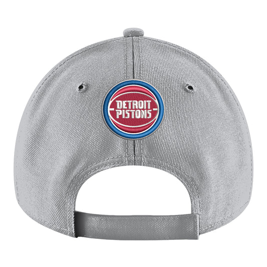 Youth Detroit Pistons New Era 940 Wordmark Hat in Grey - Back View