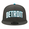 Youth 2025-26 City Edition Detroit Pistons New Era 950 Snapback in Black - Front View