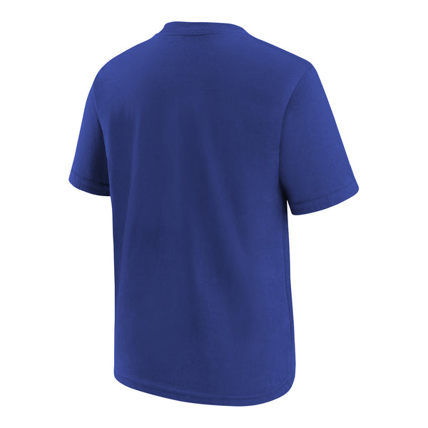 Youth Detroit Pistons Nike Essential Logo T-Shirt in Blue - Back View