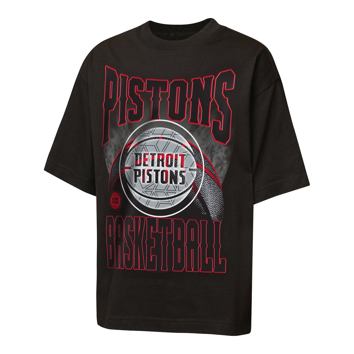 Youth Detroit Pistons Outerstuff Fashion T-Shirt in Black - Front view
