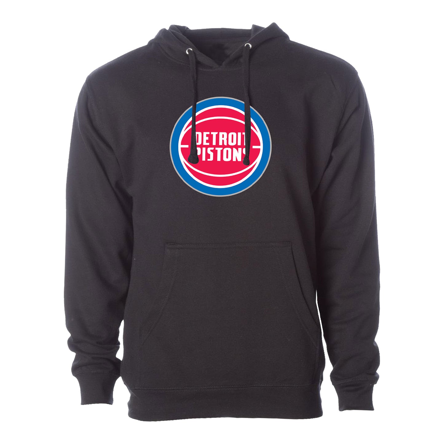 Detroit Pistons Primary Logo Black Hoodie in Black - Front View