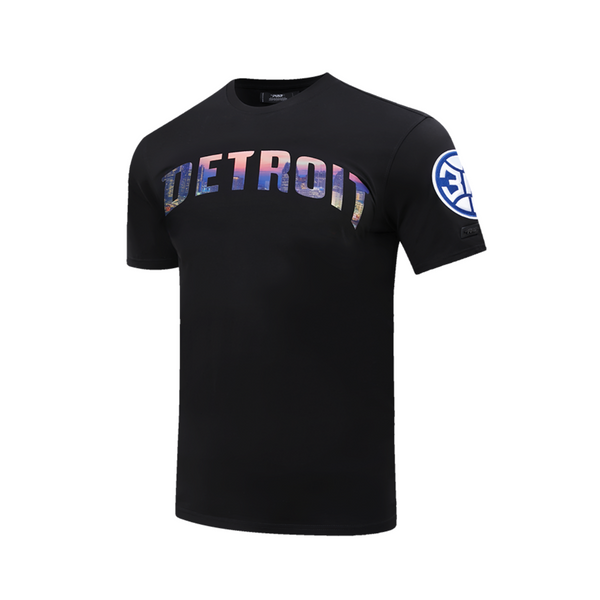 Pistons Pro Standard City Scape T-Shirt in Black - Angled Left Side View