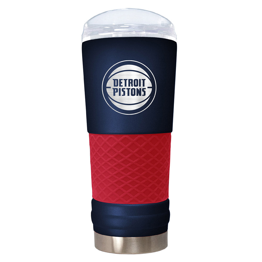 Detroit Pistons Stainless Steel 24 oz Tumbler in Navy and Red - Front View