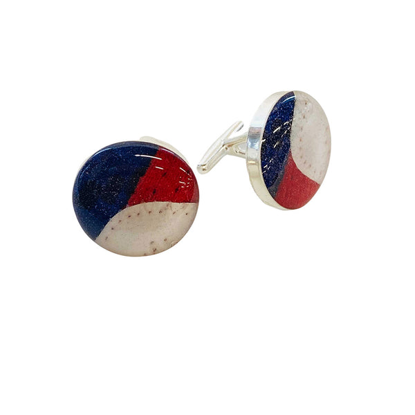 Pistons Motor City Jersey Antonio Cuff Links in Silver - Front View
