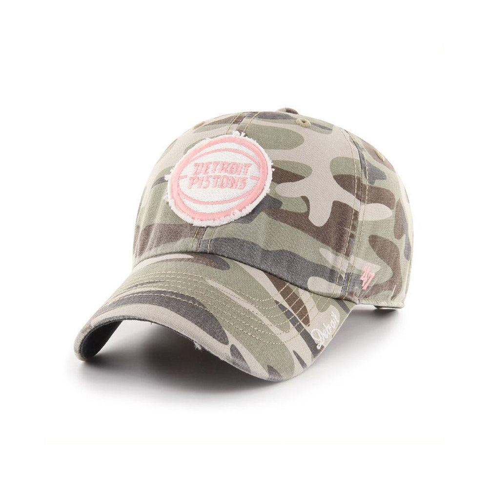 Ladies Detroit Pistons 47 Brand Tarpoon Miata Camo Hat