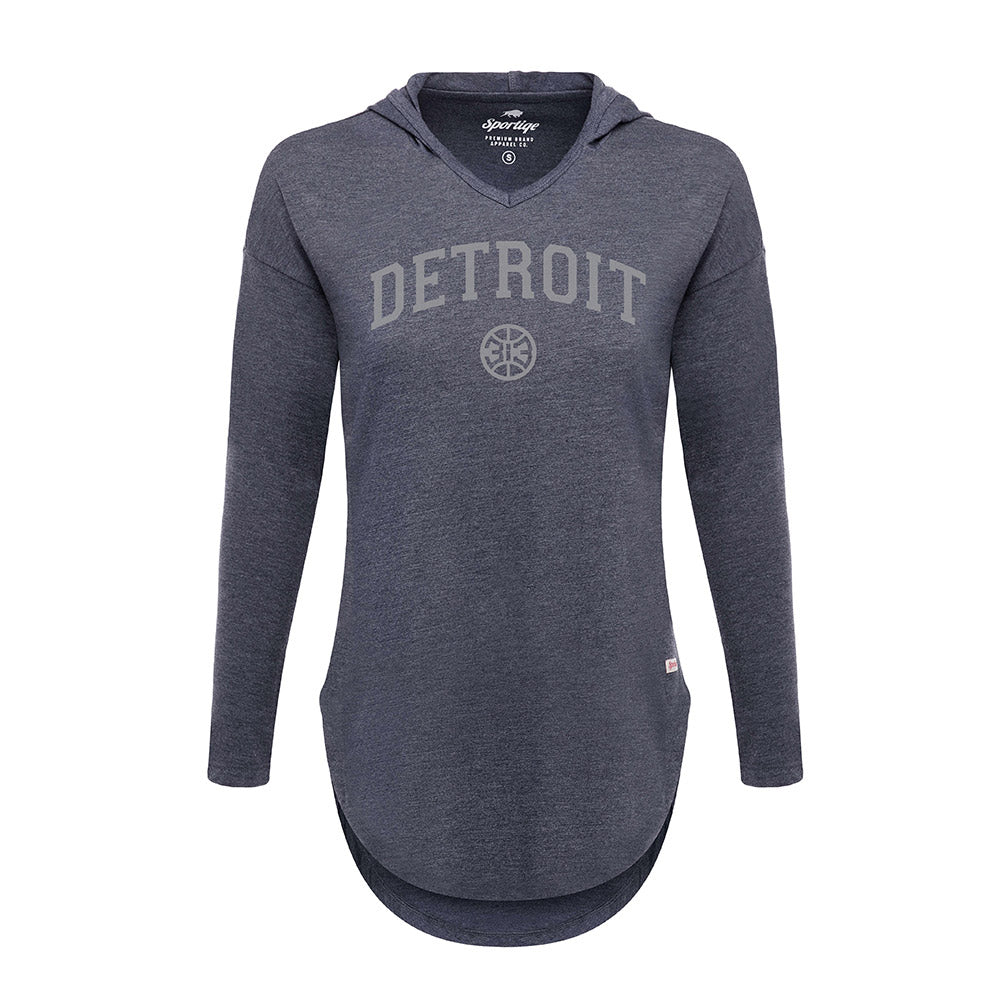 Ladies Detroit Pistons Sportiqe Lennon 313 Hooded Sweatshirt
