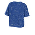Pistons Ladies WEAR by Erin Andrews Bleach Splatter T-Shirt in Blue - Back View