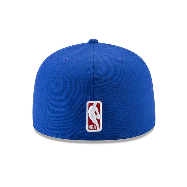 New Era Detroit Pistons Blue Fitted 59FIFTY Hat - Back View